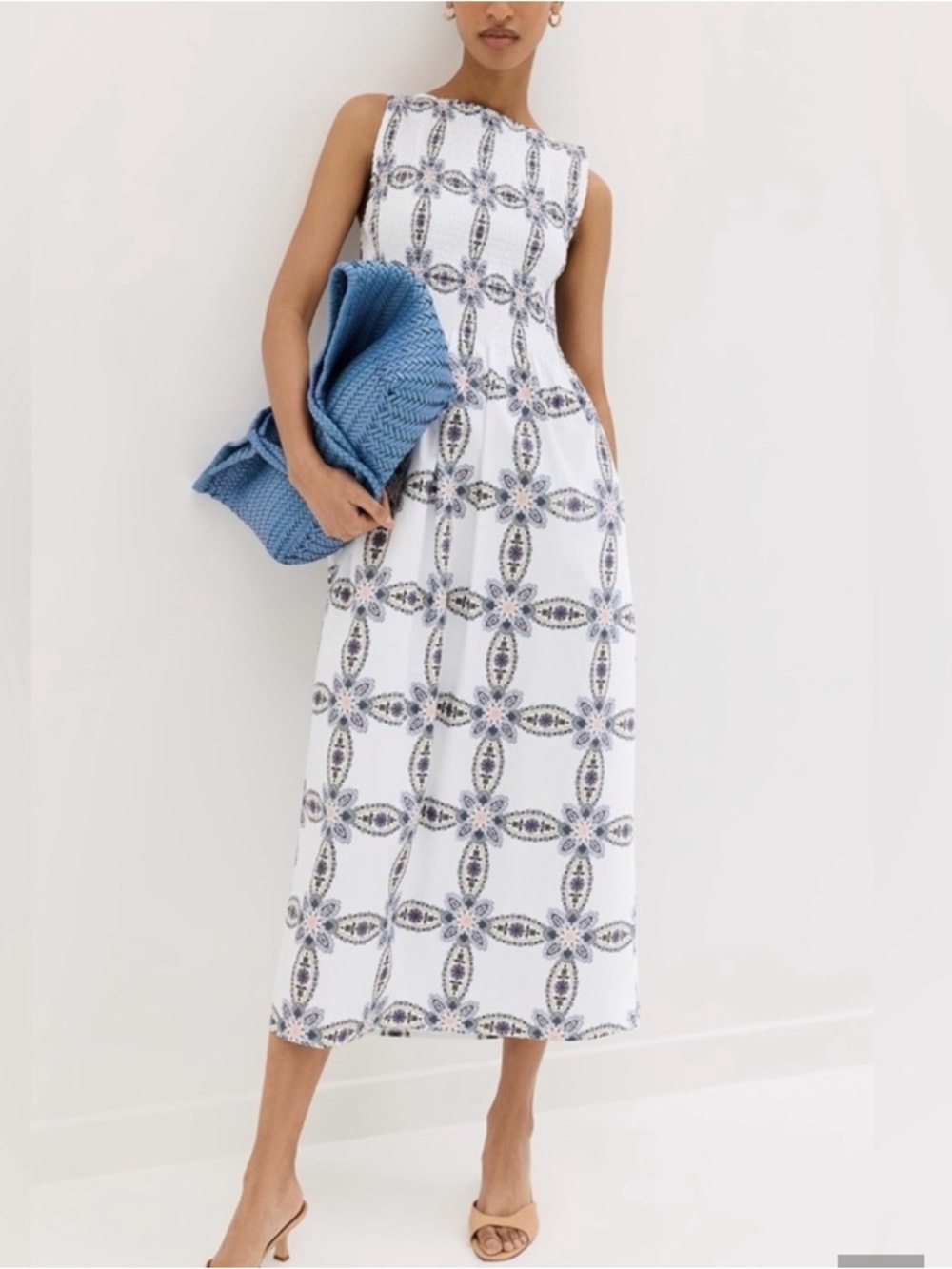 Hill House Home Cosima Nap Dress — Navy Medallion Print